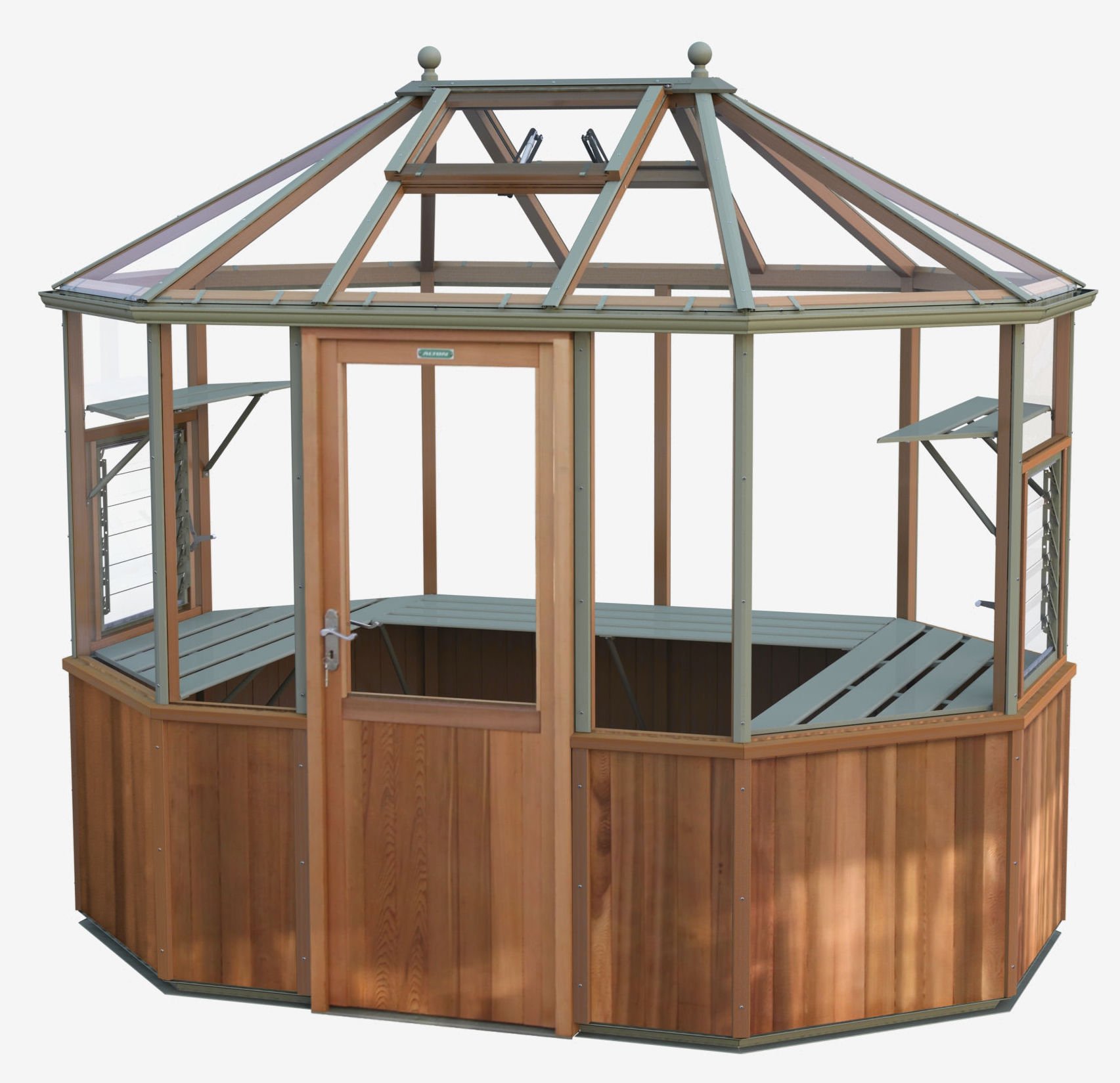 Evolution Octagonal Cedar Greenhouse (9